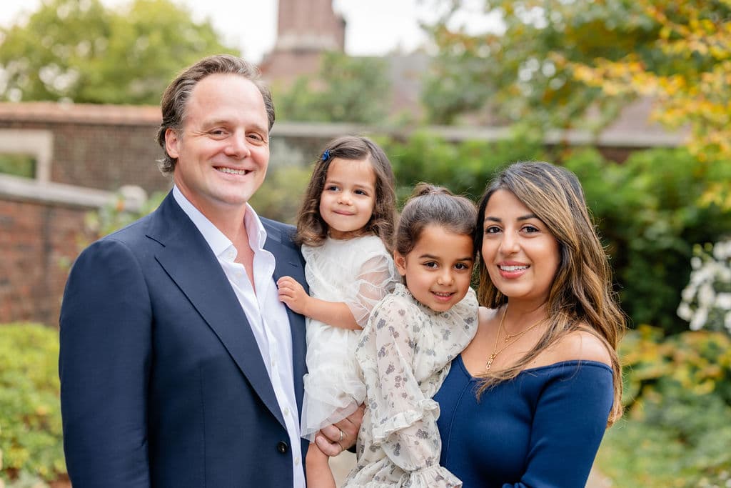 Coordinated earth-tone fall outfits for a family mini photo session near Pittsburgh